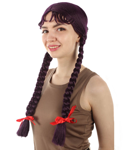 Dark Purple Multiple Colors Option Long Braided Wig