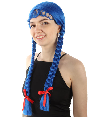 Dark Blue Multiple Colors Option Long Braided Wig