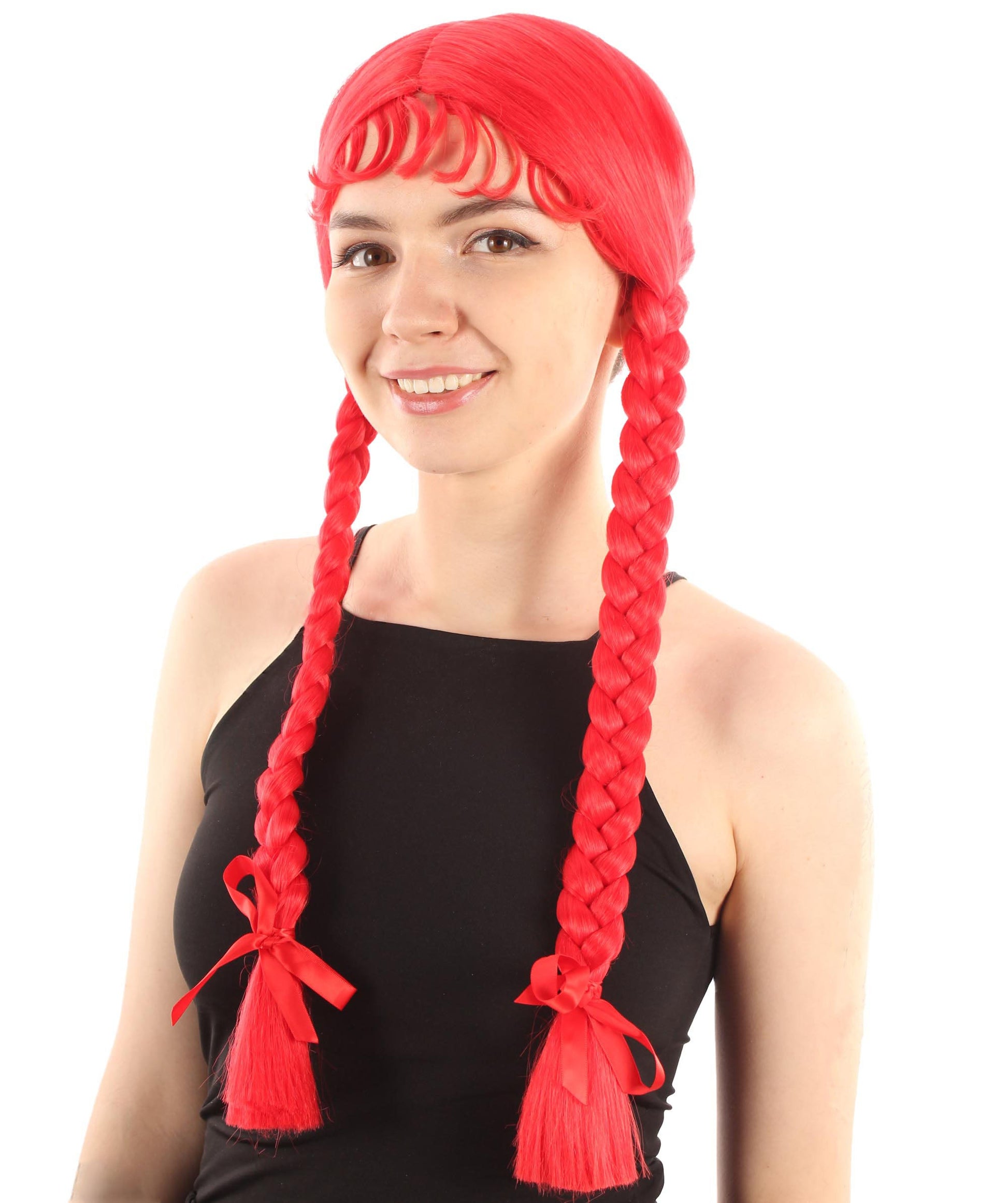 Red Multiple Colors Option Long Braided Wig