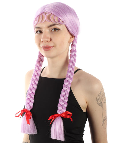 Light Purple Multiple Colors Option Long Braided Wig