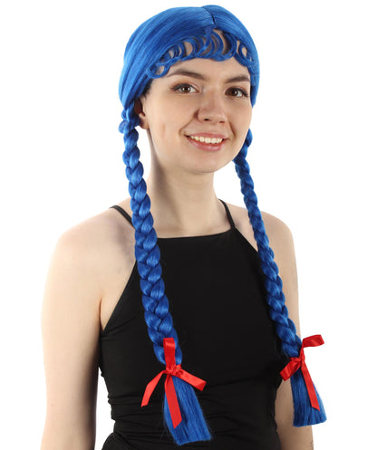 Dark Blue Multiple Colors Option Long Braided Wig