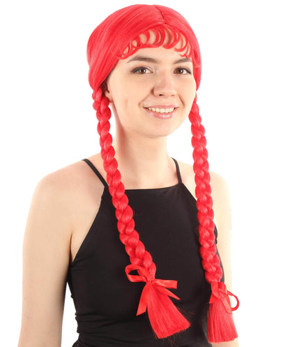 Red Multiple Colors Option Long Braided Wig