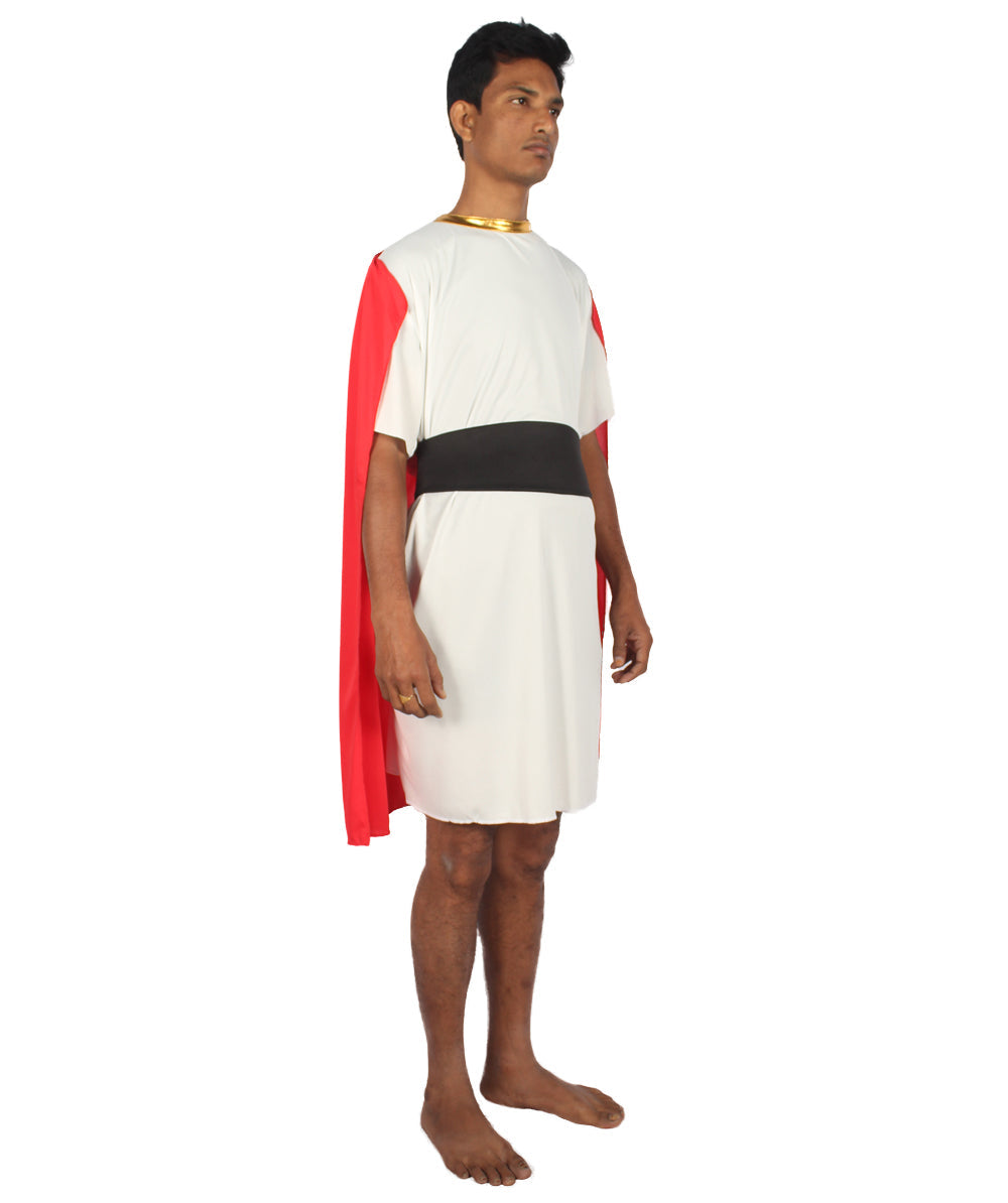 Men's Roman Dictator Historical Costume | Red & White Fancy Costume