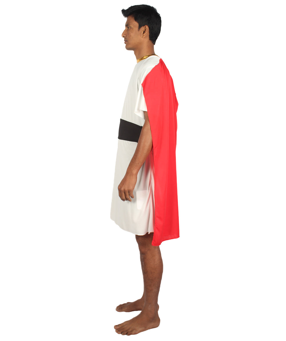 Men's Roman Dictator Historical Costume | Red & White Fancy Costume