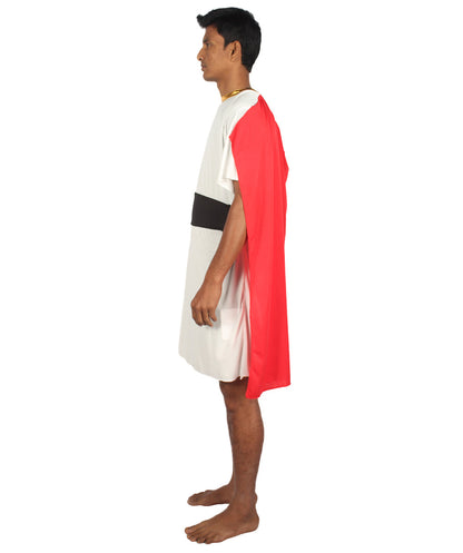 Men's Roman Dictator Historical Costume | Red & White Fancy Costume