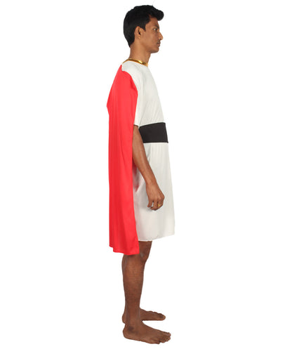 Men's Roman Dictator Historical Costume | Red & White Fancy Costume