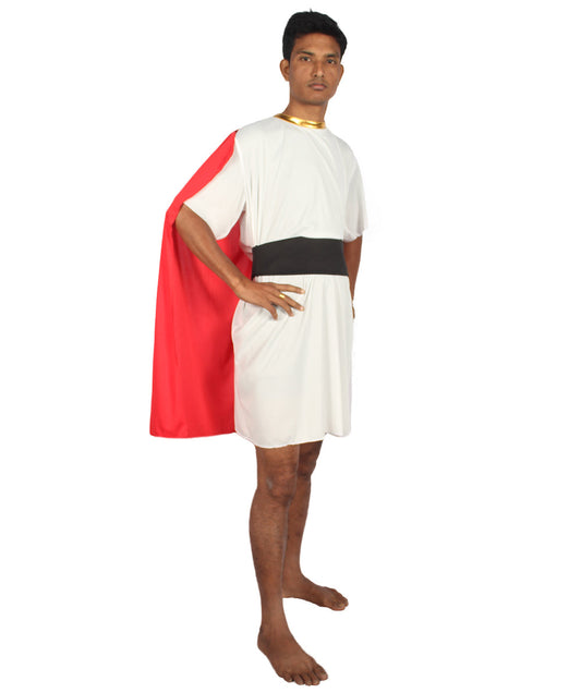 Men's Roman Dictator Historical Costume | Red & White Fancy Costume