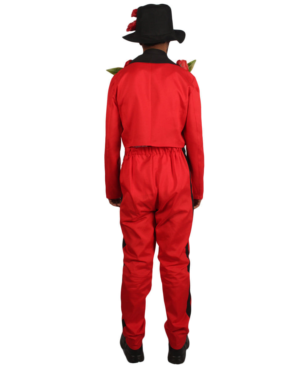 Men's Halloween Fancy Horror Senor Celebration Costume, Black & Red Color