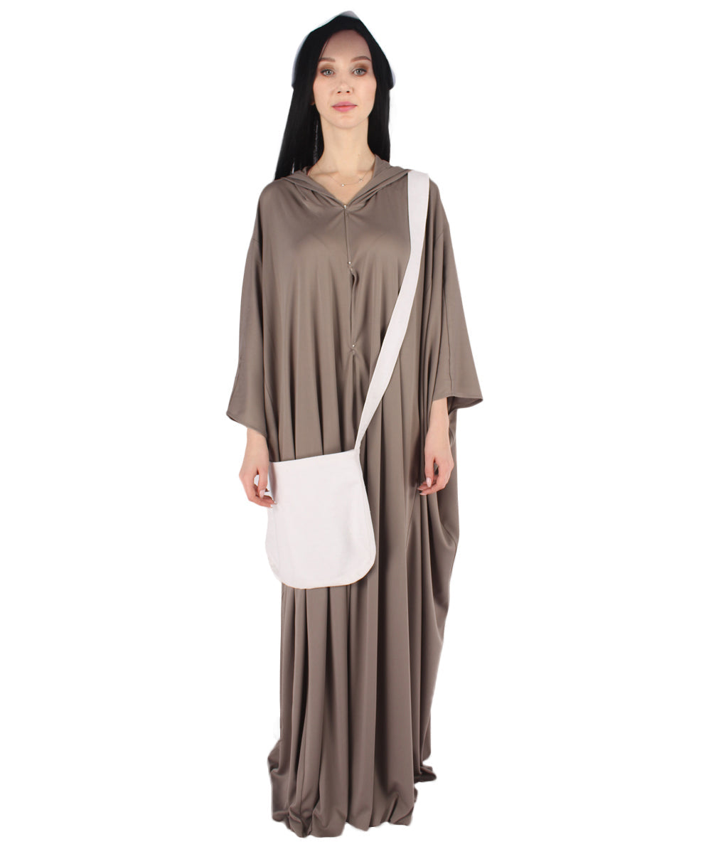 Women's Robe Handmaid Costume with Bag and Bonnet | Grey Fancy Costume