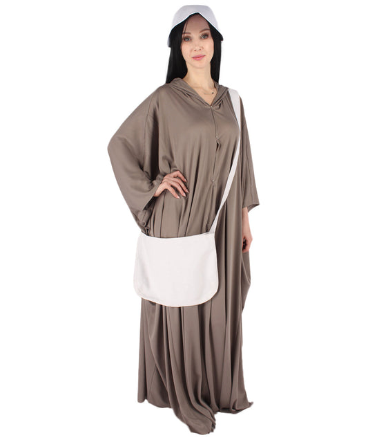 Women's Robe Handmaid Costume with Bag and Bonnet | Grey Fancy Costume