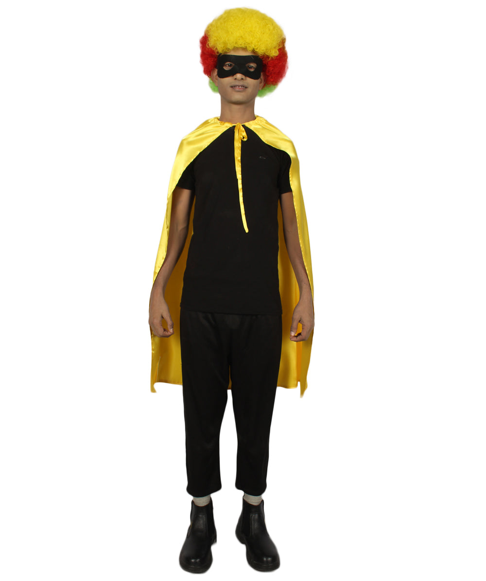 Gold Superhero Cape with Mask Set Costume