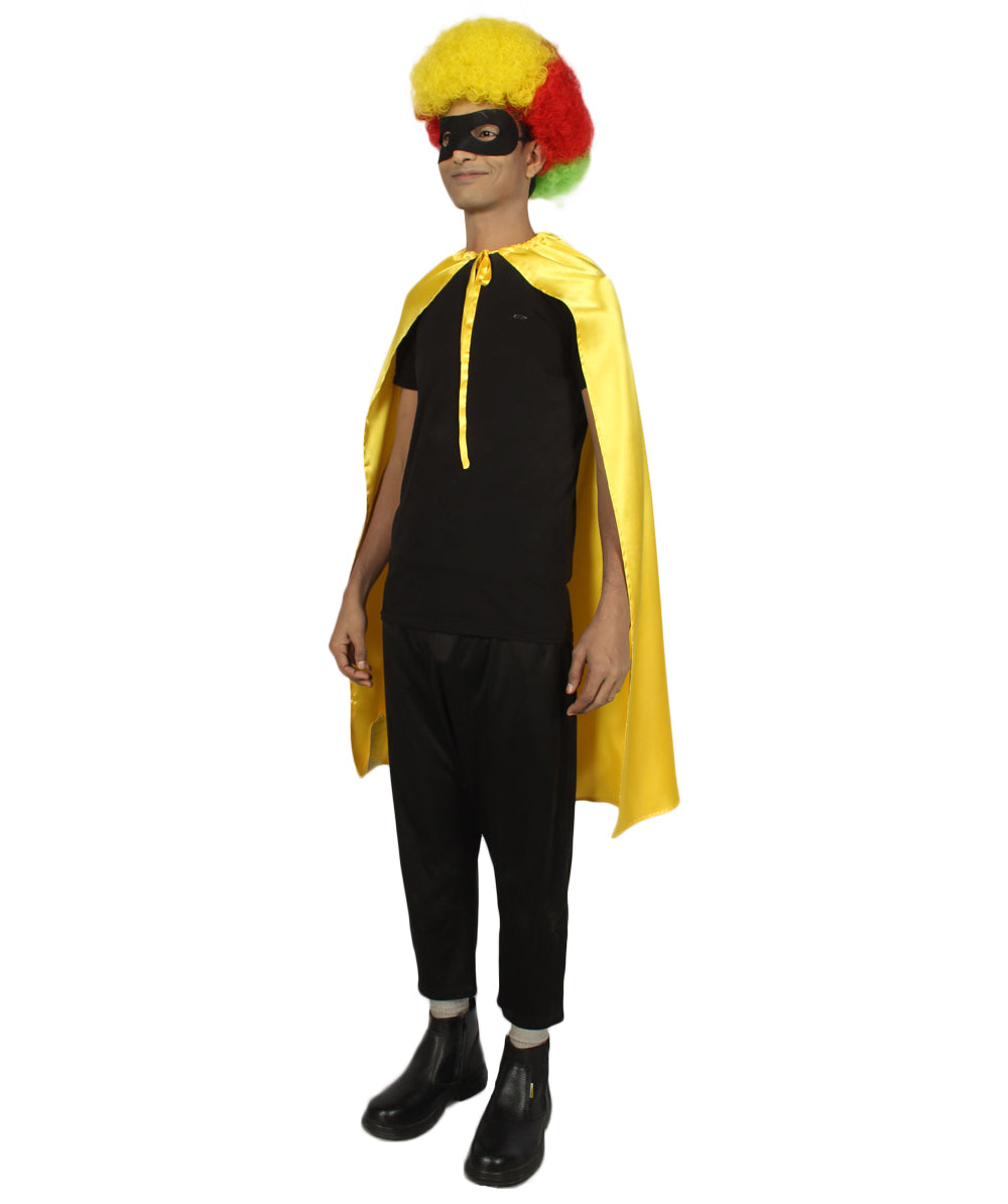 Gold Superhero Cape with Mask Set Costume