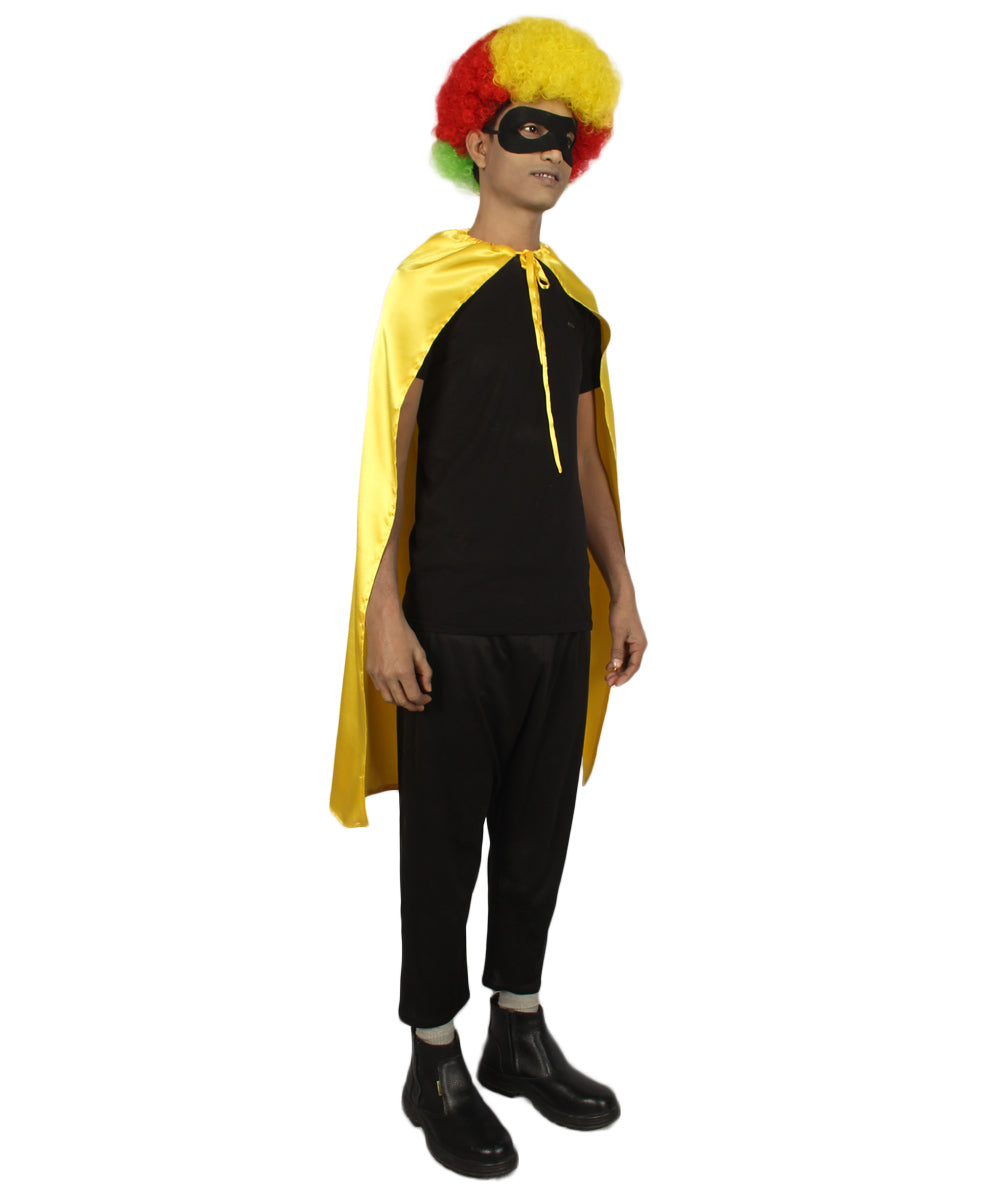 Gold Superhero Cape with Mask Set Costume