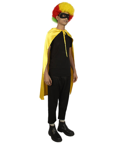 Gold Superhero Cape with Mask Set Costume