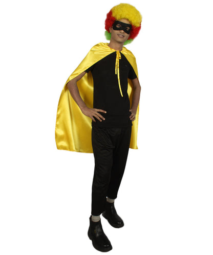 Gold Superhero Cape with Mask Set Costume