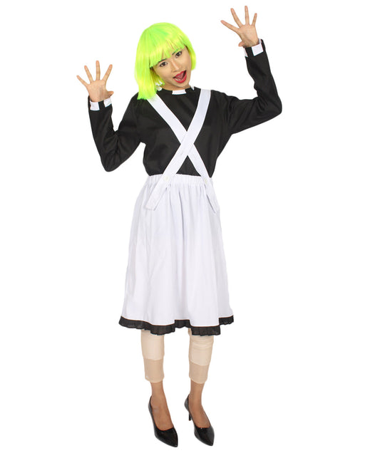 Women's Oompa Loompa Fancy Dress Costume | Black & Silver Fancy Costume