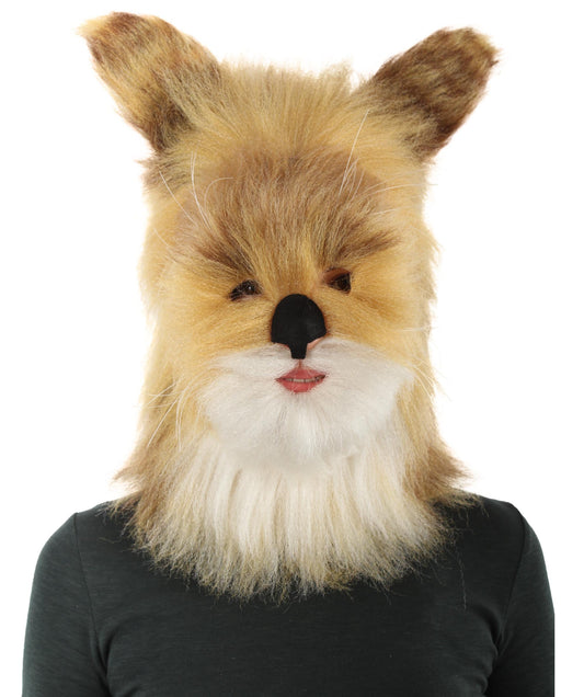 Furry Fox Collection | Women's White and Blonde Straight Furry Cat Fancy  Wig & Mask | Premium Breathable Capless Cap