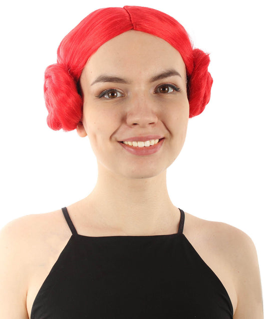 Red Space Princess Galaxy Buns Wig