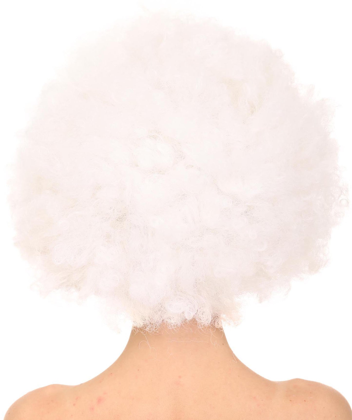 Glow-In-The-Dark Unisex Afro Wig | White Jumbo Super Size Stage/Event Fancy Halloween Wig | Premium Breathable Capless Cap