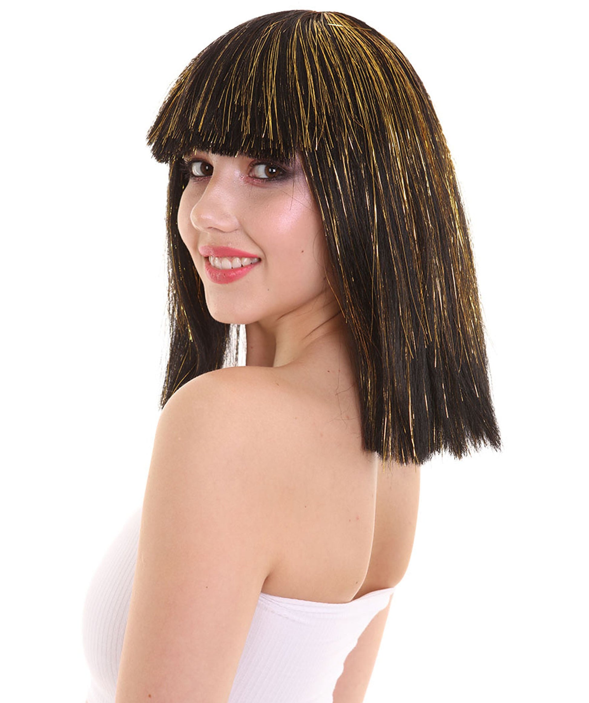 Gold Bob Tinsel Wig