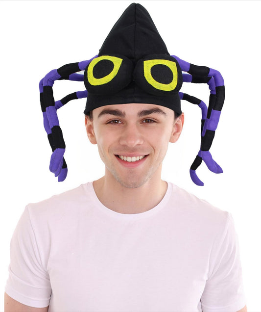 Unisex Spider Hat | Black, Purple, and Yellow Hat | Best for Halloween| Flame-retardant Synthetic Fabric