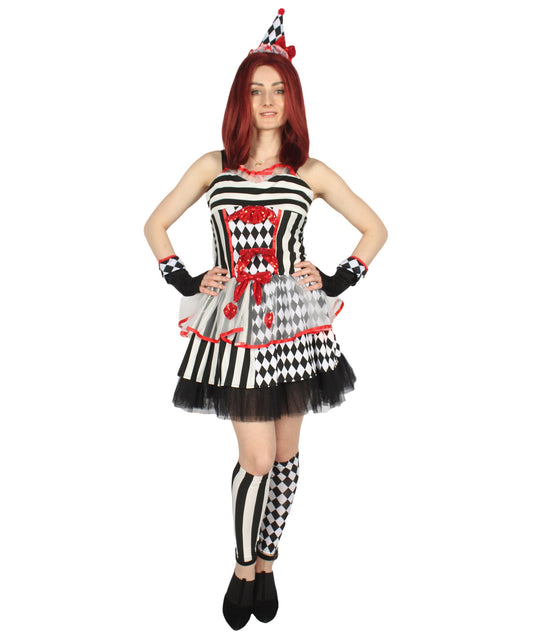 Women's Frightful Clown Scary Costume | Multi Halloween Costume