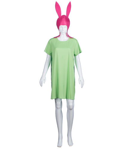 Women's Burgers Carton TV/Movie Costume | Pink & Green Halloween Costume