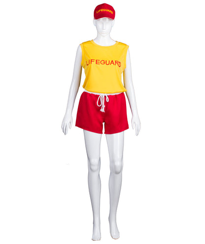 Women's Lifeguard TV/Movie Costume, Red & Yellow Fancy Costume