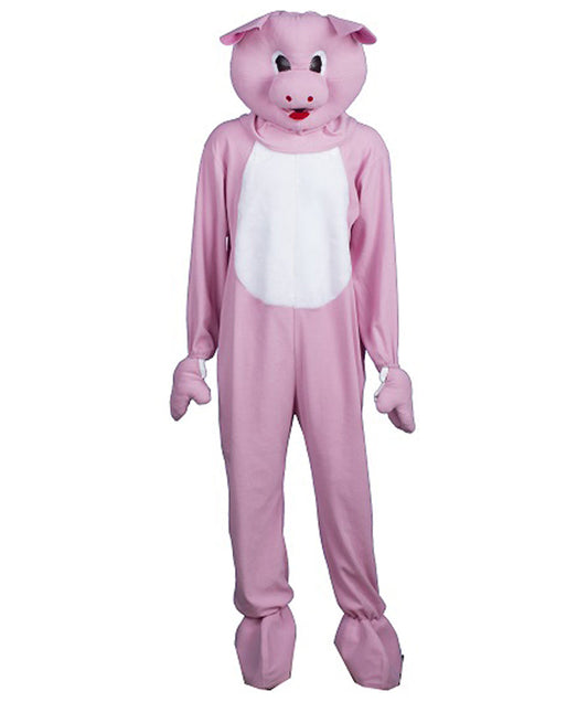 Men's Deluxe Pig Mascot Animal Costume | Pink Halloween Costume