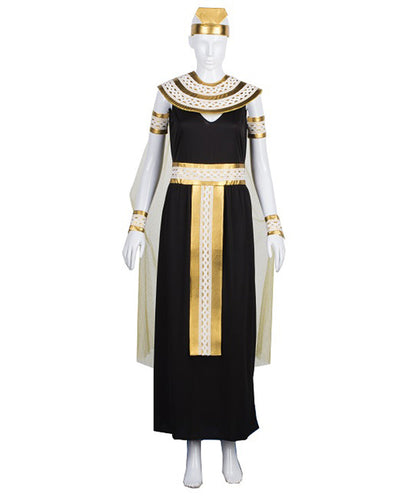 Women's  Egyptian Queen Historical Halloween Costume, Black & Gold Fancy Costume