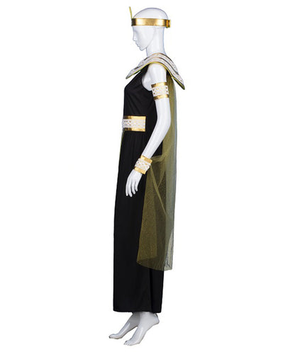 Women's  Egyptian Queen Historical Halloween Costume, Black & Gold Fancy Costume