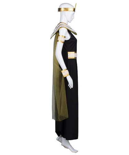 Women's  Egyptian Queen Historical Halloween Costume, Black & Gold Fancy Costume