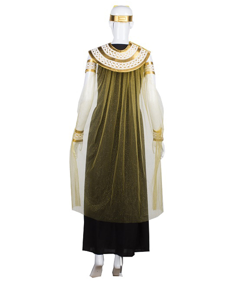 Women's  Egyptian Queen Historical Halloween Costume, Black & Gold Fancy Costume