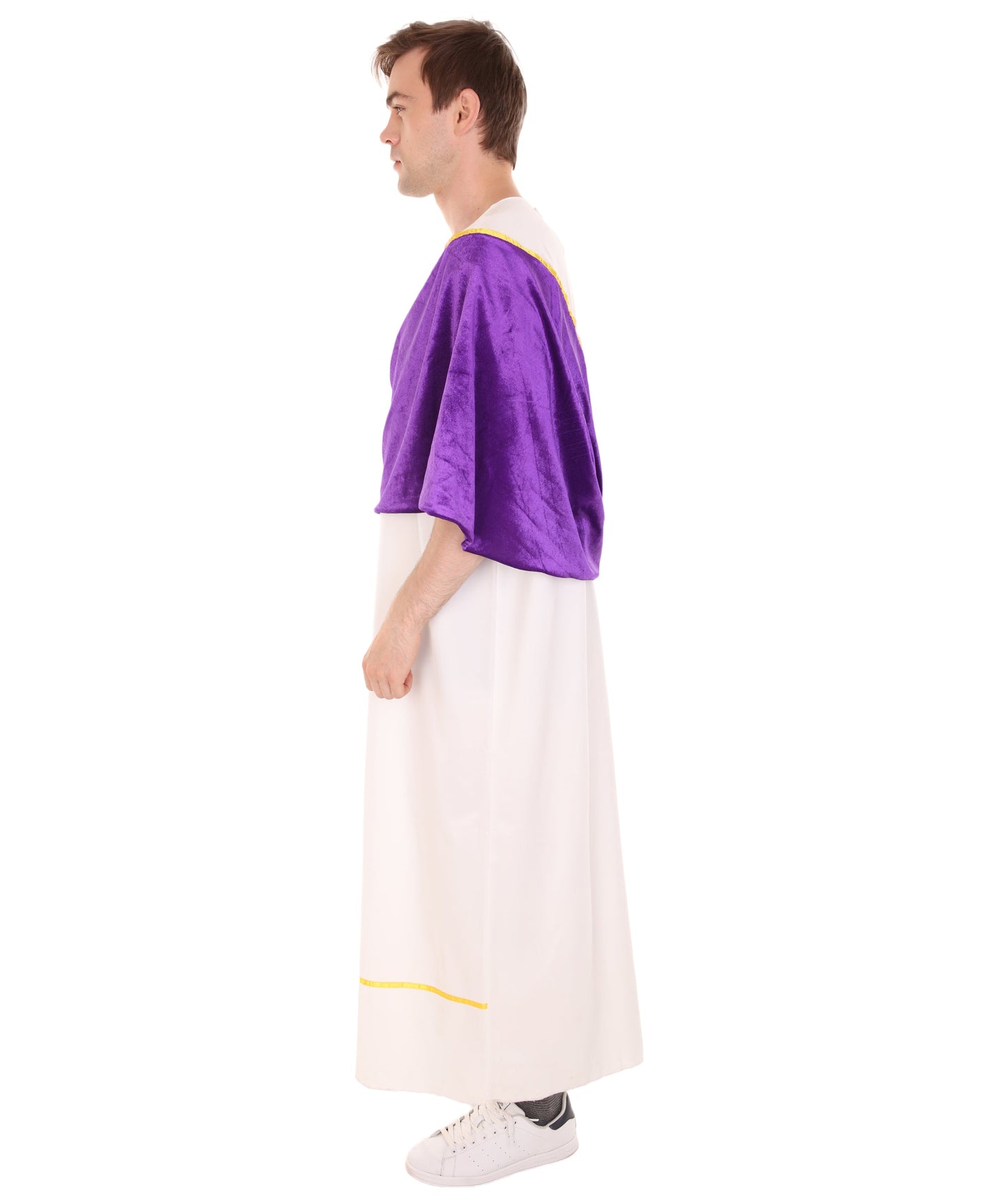 Men's Roman Dictator Historical Costume | White and Purple Fancy Costume