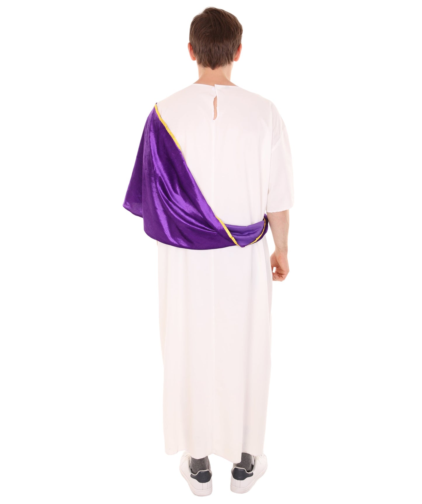 Men's Roman Dictator Historical Costume | White and Purple Fancy Costume