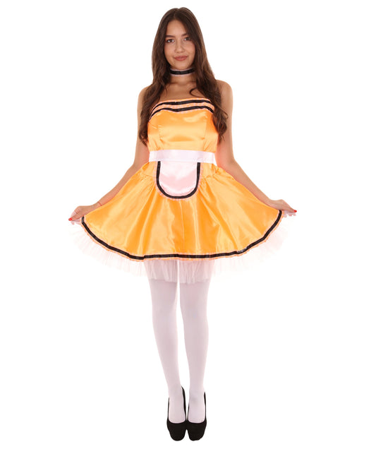 Orange French Maid Uniform Costume