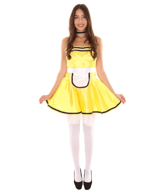 Yellow French Maid Uniform Costume