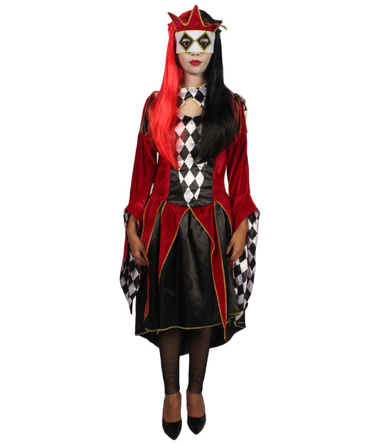 Women GOTHIC VENETIAN Costume | Red & Black Halloween Costume