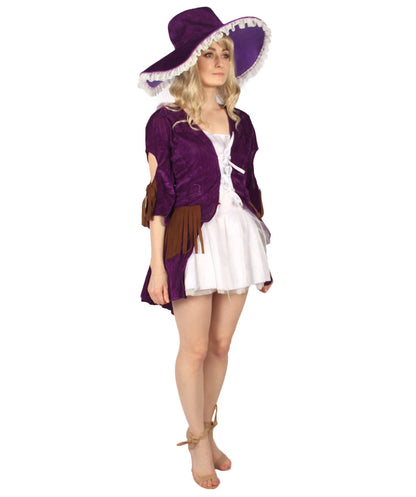 Women Ghost Pirate Costume, White & Dark Purple Fancy Costume