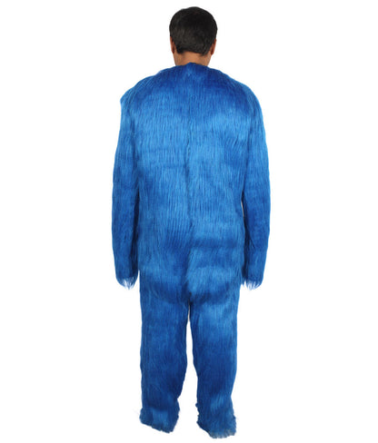 Furry Sonic The Hedgehog | Men's White and Blue Straight Long Furry Hedgehog Fancy  Costume