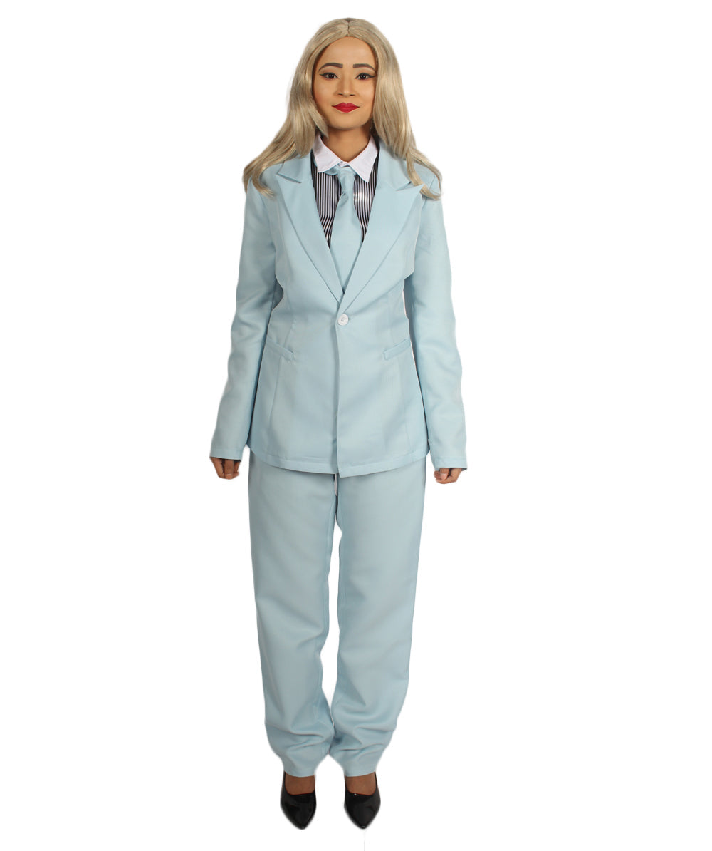 Women's Deluxe Singer Party Suit Costume | Lt. Blue Halloween Costume