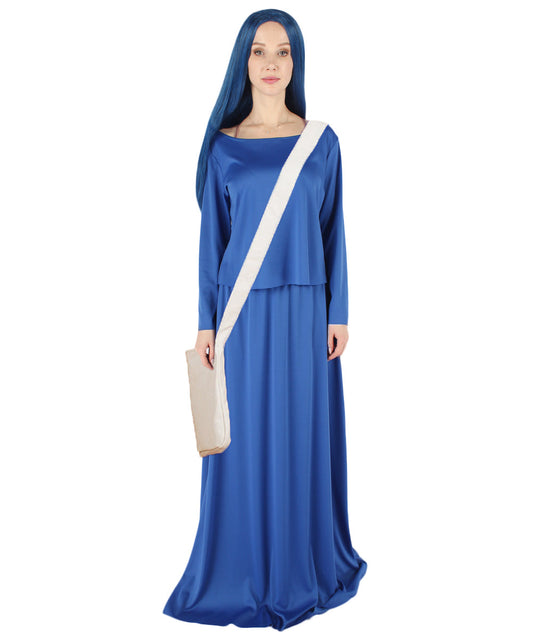 Women's Sky Dress Handmaid Costume with Bag and Bonnet | Blue Fancy Costume