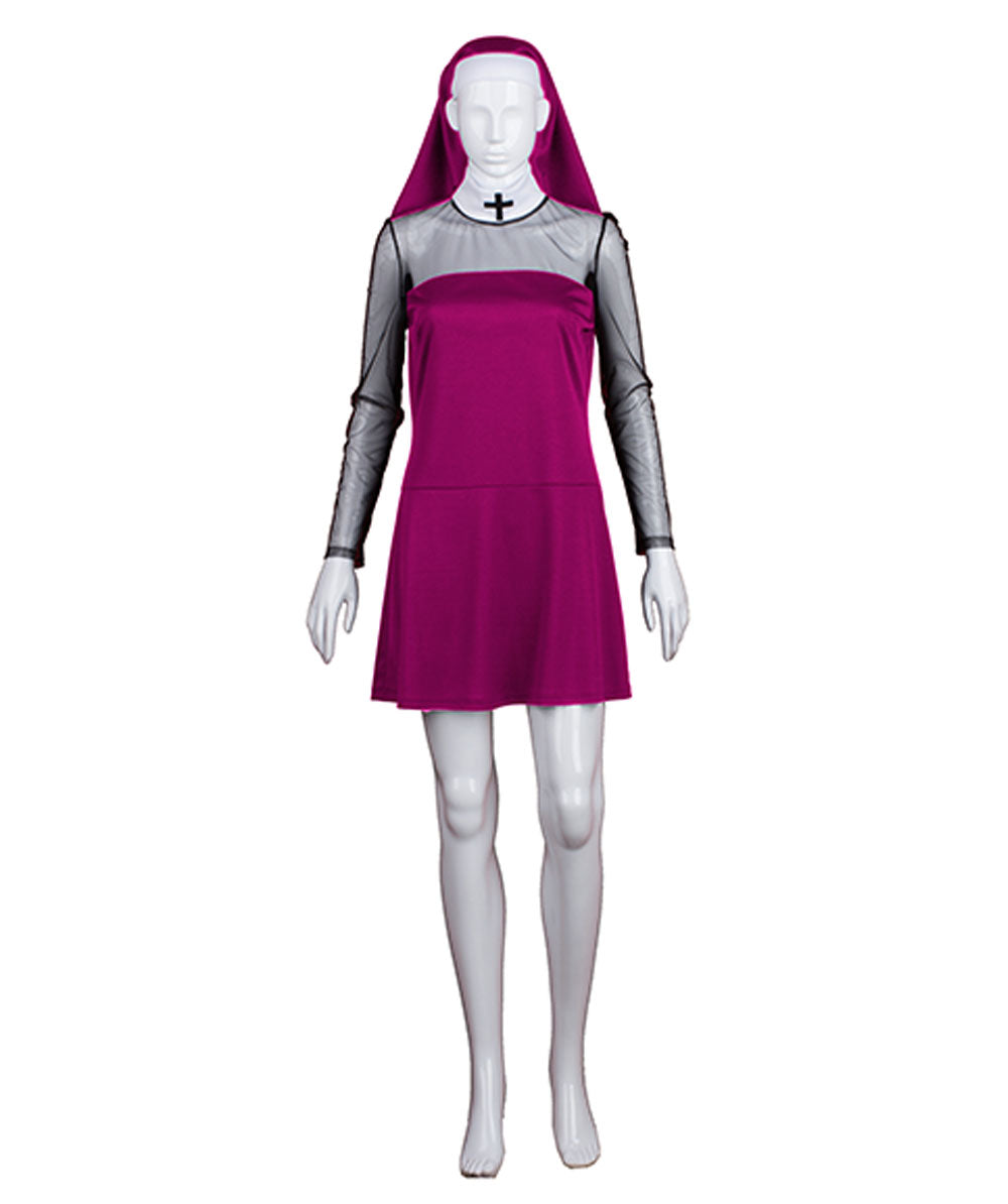 Women's Sexy Nun Costume | Purple Halloween Costume