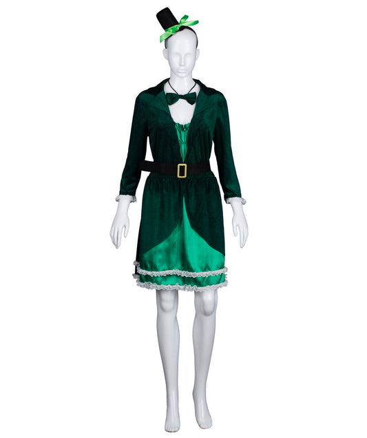 (Same Day Dispatch) Adult Women's Luscious Green Leprechaun Costume HC-422 - HalloweenPartyOnline