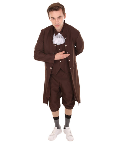 Men's USA Founding Father Historical Costume, Almost Brown Halloween Costume