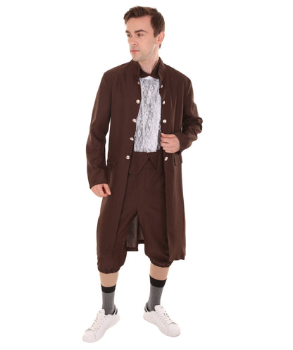 Men's USA Founding Father Historical Costume, Almost Brown Halloween Costume