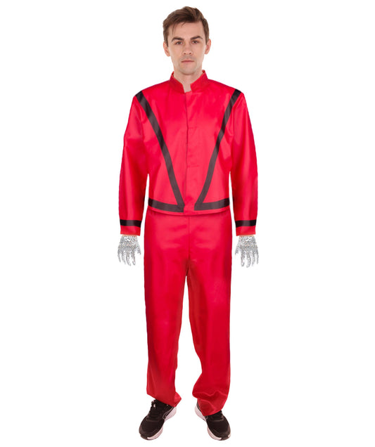 Men's Thriller Red Suit Celebrity Costume | Red Fancy Costume