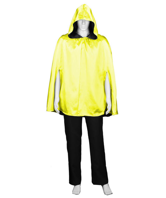 Yellow Reversible Hooded Short Cape Costume