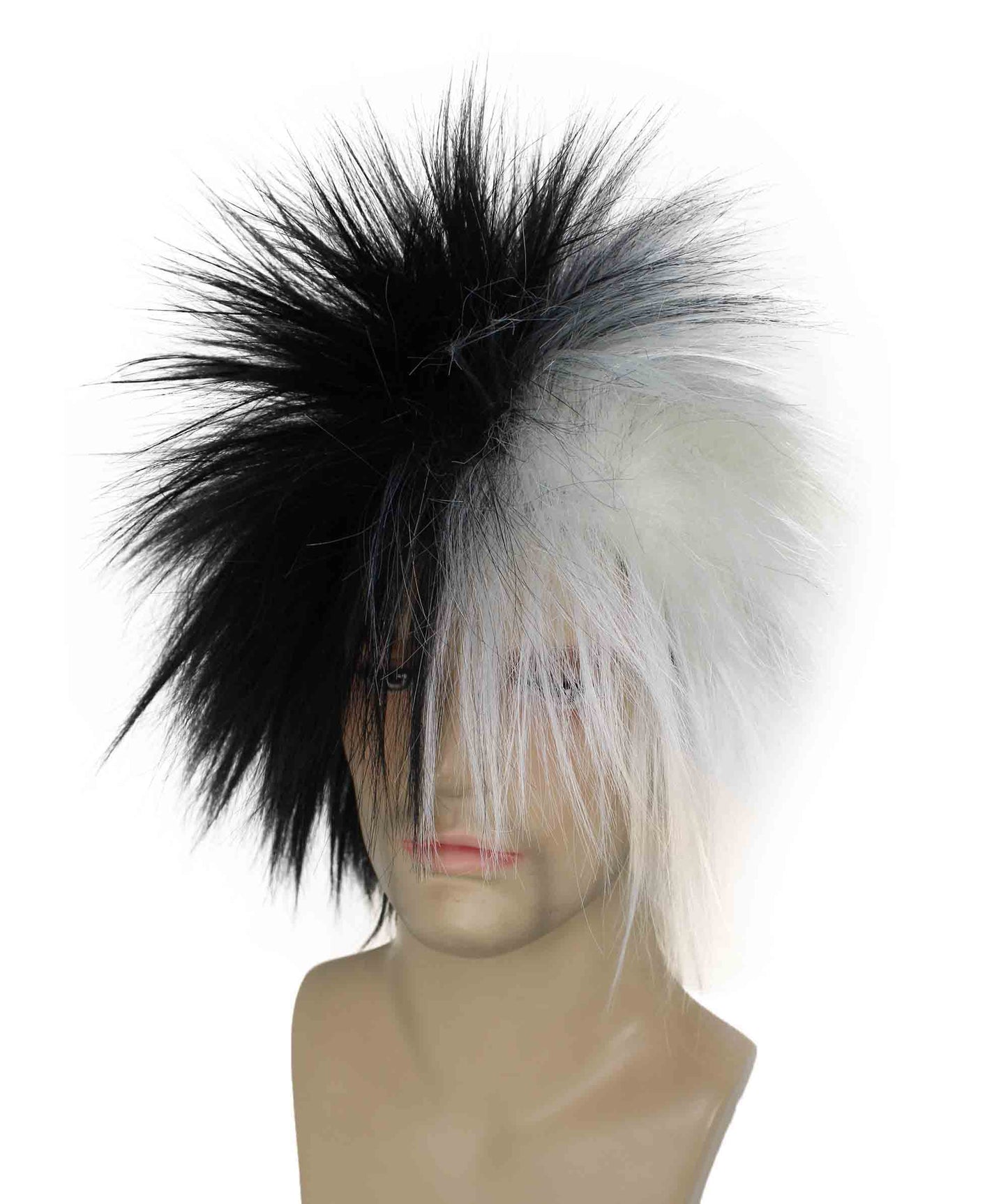 White & Black 80’s Rockstar Style Wig