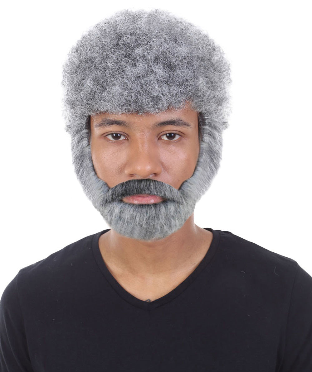 Men's TV Movie Character Beard Grey Wigs | Premium Breathable Capless Cap